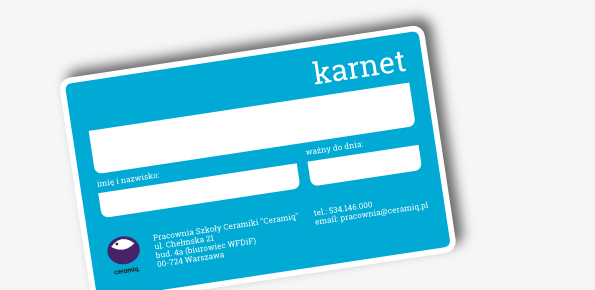 Karnet wakacyjny na korzystanie z pracowni Ceramiq